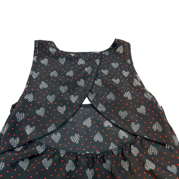 Bozzolo Sleeveless Heart Print High Low Open Back Red Black & White Top Size S - Picture 5 of 12
